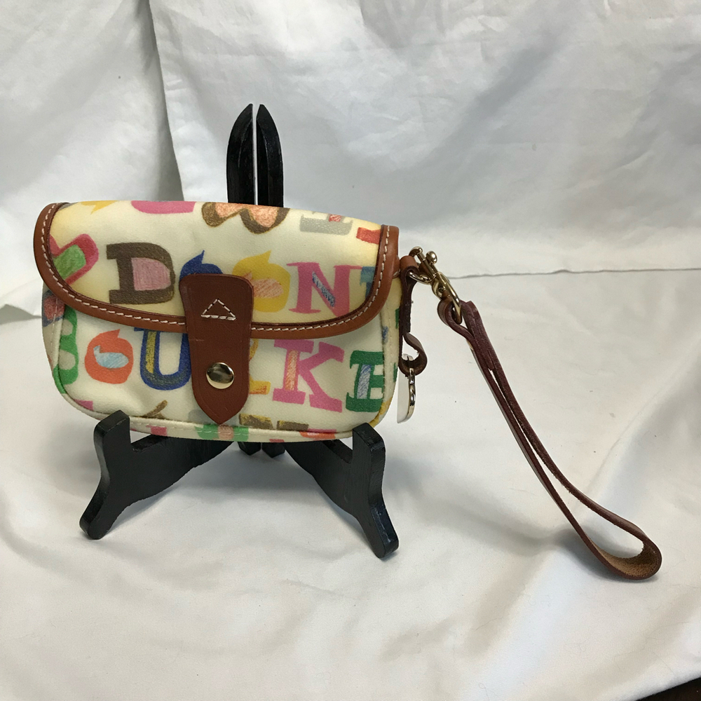 Dooney and Bourke Vintage Graffiti Rainbow Flap Wristlet